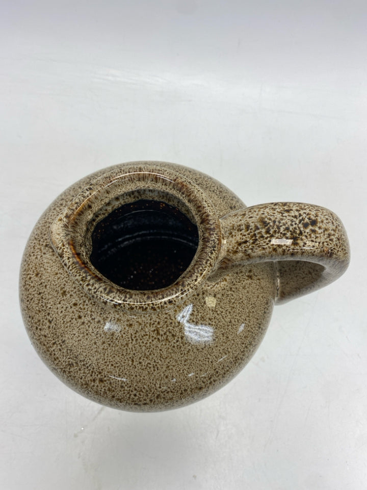 Brown Cream Speckles Ceramic Vase