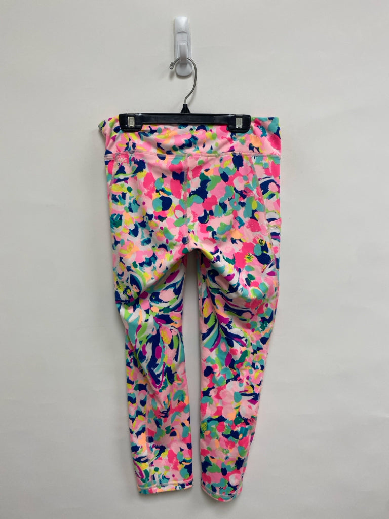 LILLY PULITZER Size M Pink/Green Aqua/Navy Splashes Athletic Leggings