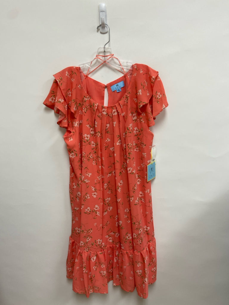 NWT CeCe  SIZE  2X Pink Green Flowers Plus Size Dress