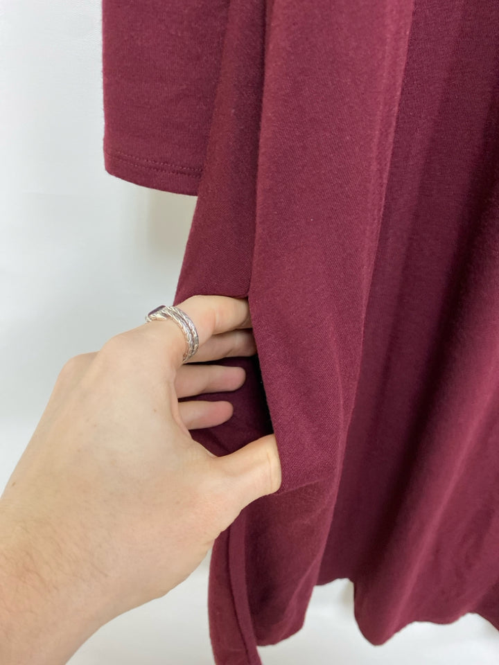 NWT Zenana  SIZE  1X Burgundy Criss-Cross Plus Size Dress