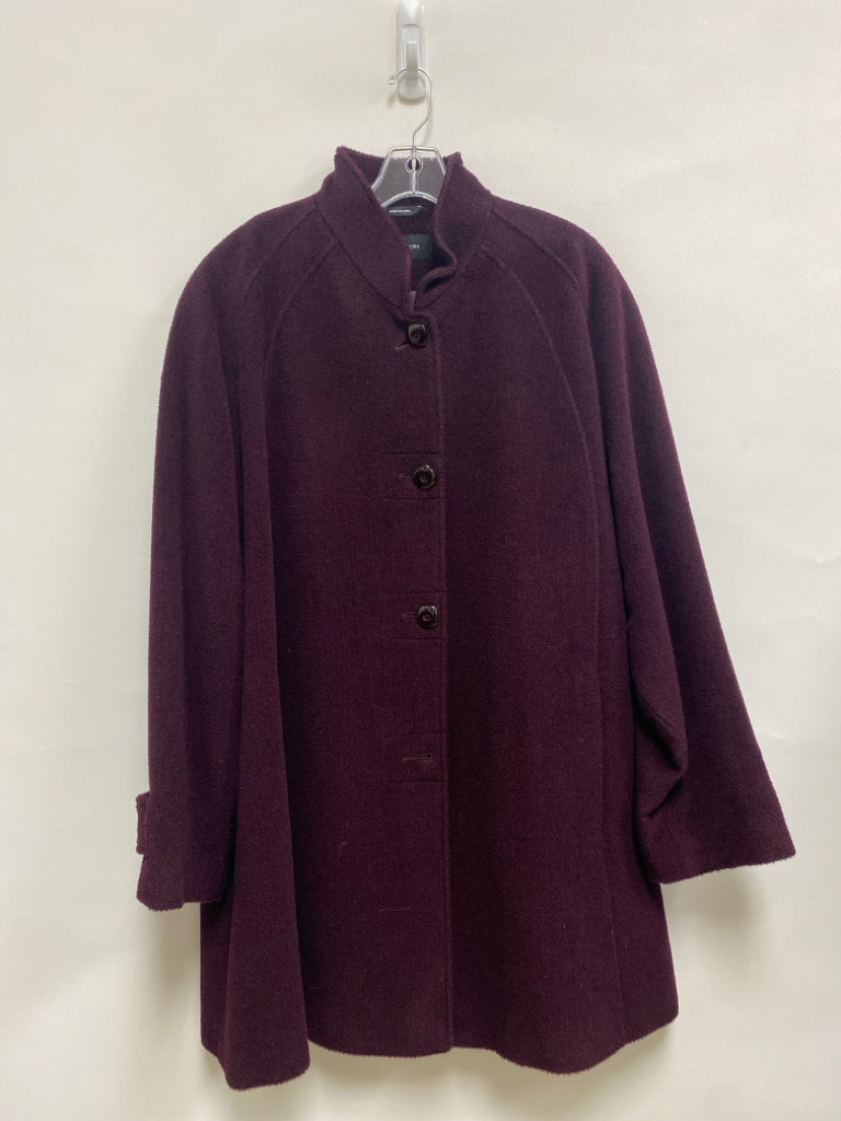 Jones New York Size 22W Dark Plum Wool Blend Plus Size Jacket