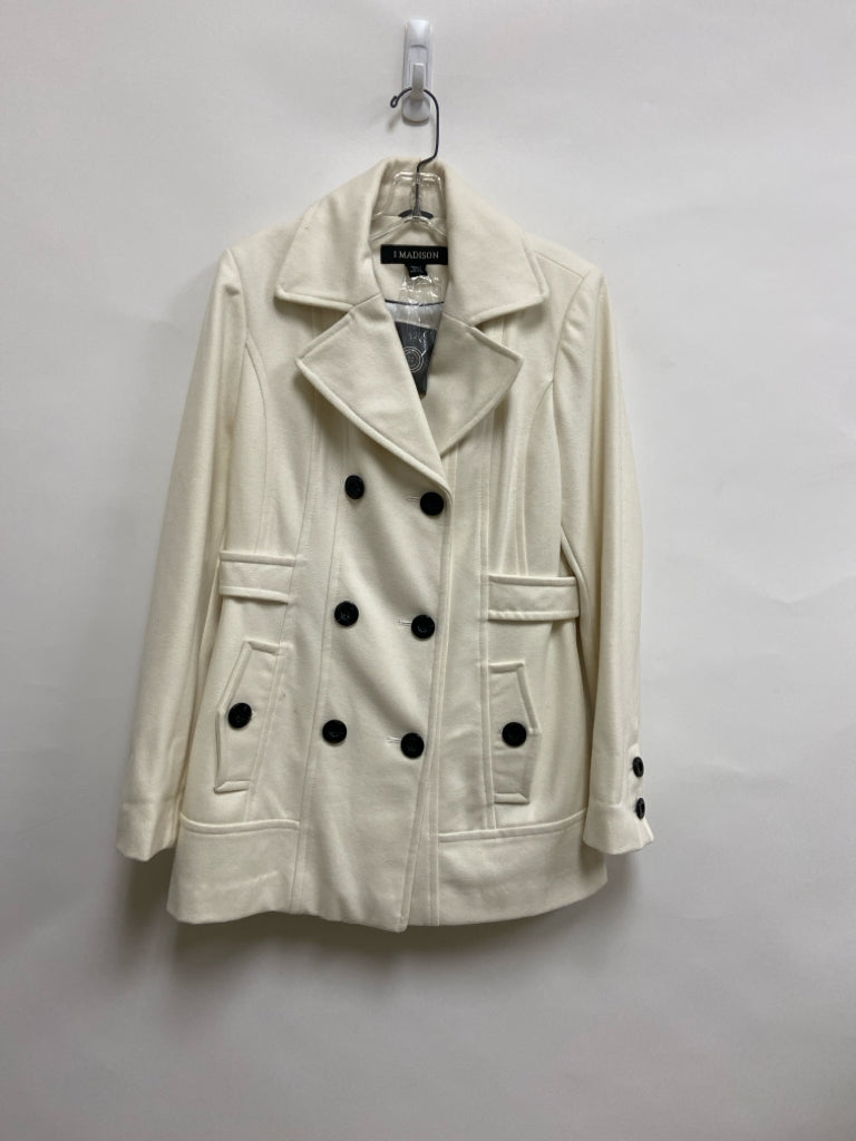 NWT Size M Cream Double-Breasted Wool Blend Ladies Jacket
