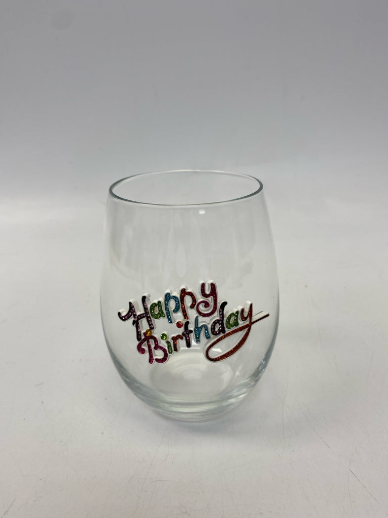 Clear Multi Color Birthday Glass Glassware