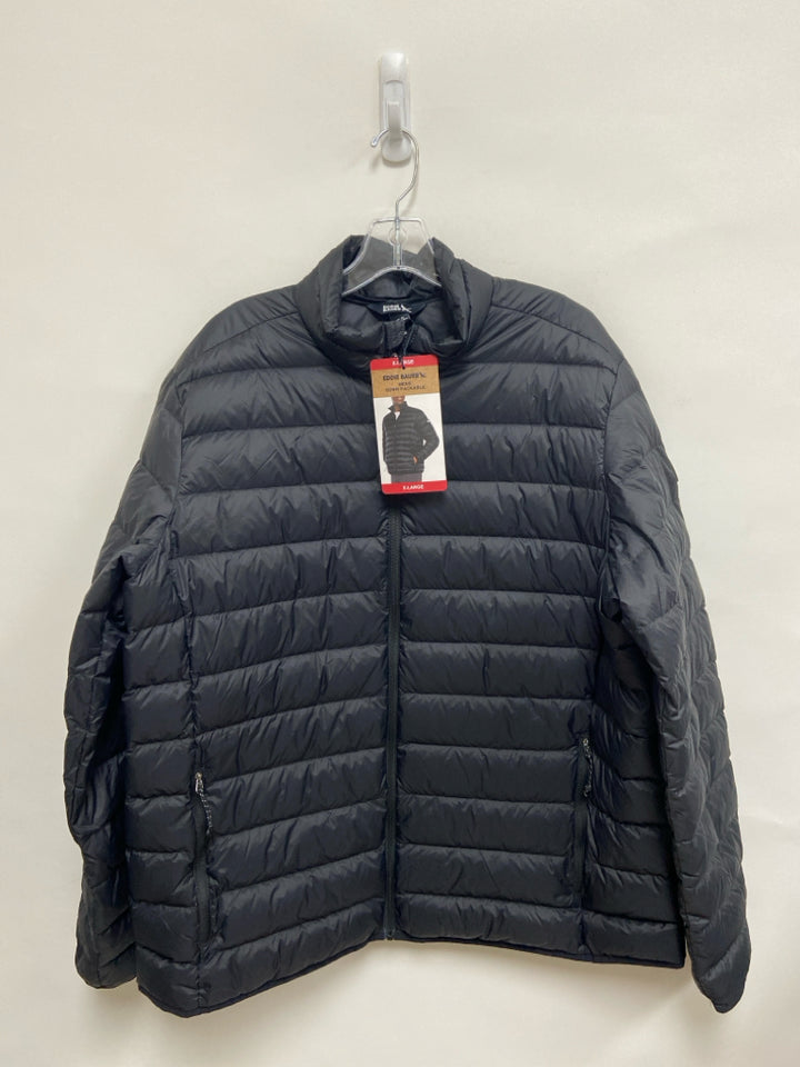 NWT Eddie Bauer Size XL Black Zip Down Down Men&