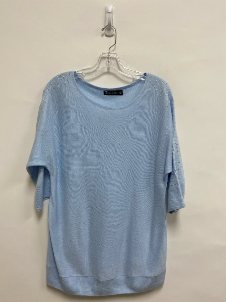 NY&amp;Co Size M Powder Blue Studded 3/4 Sleeve Ladies Sweater