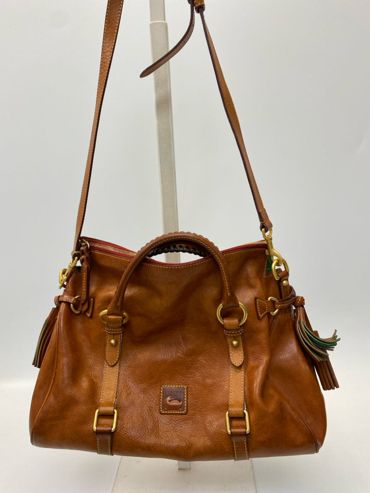 Dooney &amp; Bourke Brown Tassel(es) Leather Handbag