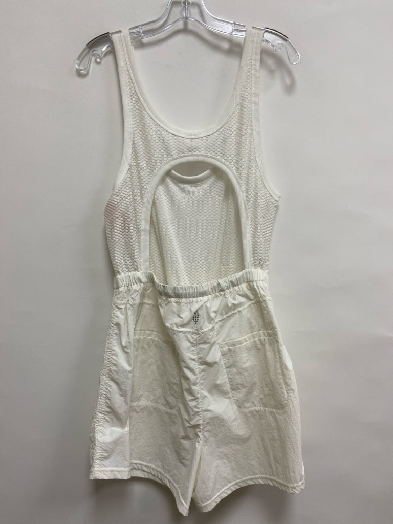 FP Movement Size M White Texture Sleeveless Ladies Romper
