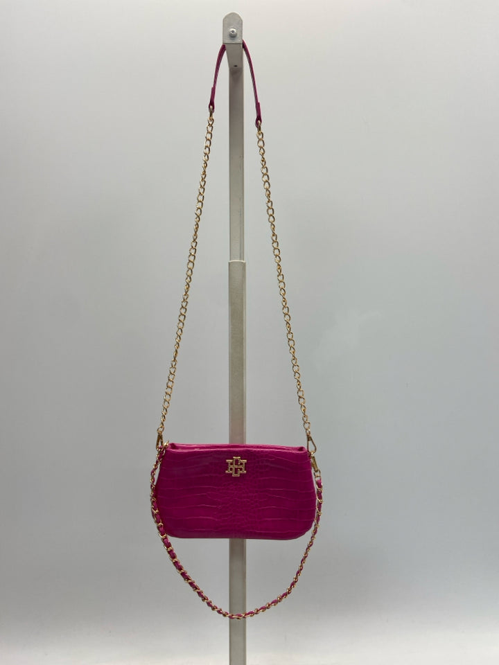 Fuchsia Embossed Handbag