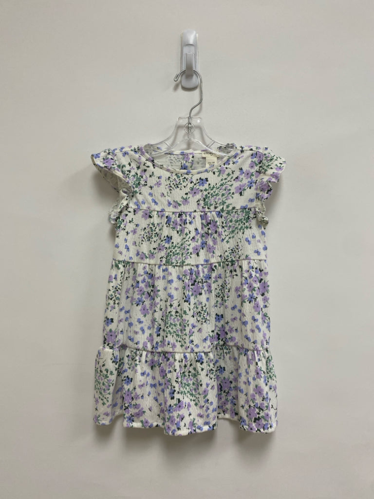 Crew Cuts SIZE 3T White Lavender/Blue Flowers Tiered Girl&