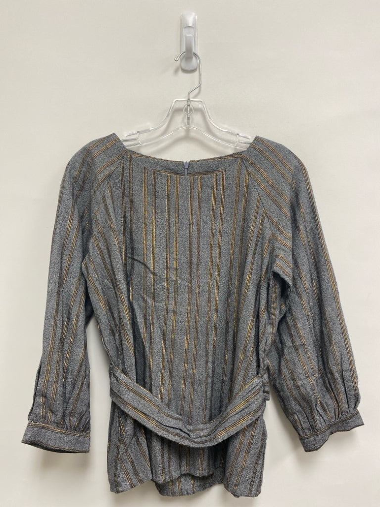 Size S Gray Gold/Black Striped Ladies Top