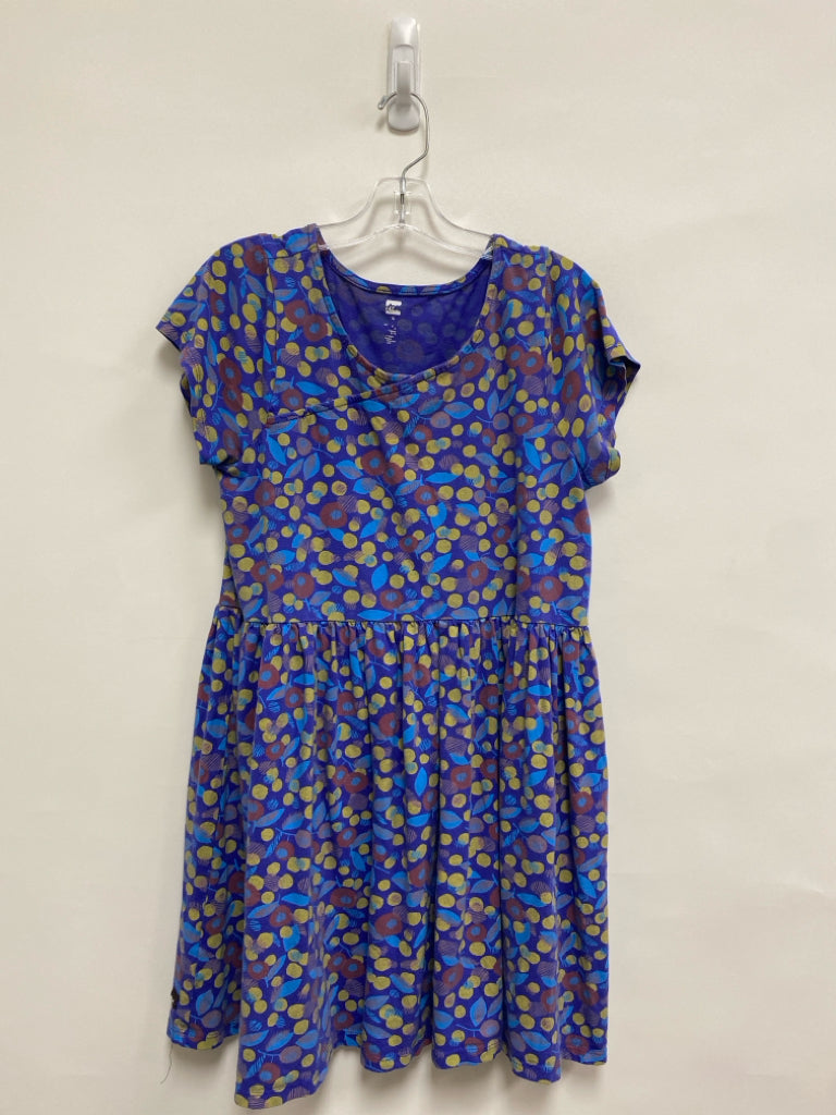 Tea SIZE 16 Purple/blue Yellow/Brown Shapes Short Sleeve Girl&