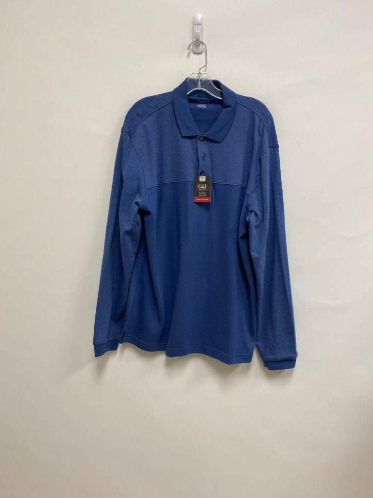 NWT Van Heusen Size L Blue Polo Men&