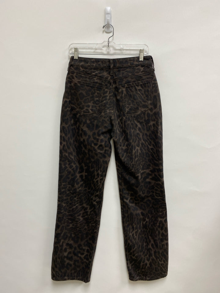 NWT Abercrombie &amp; Fitch Size 27 Brown Black Animal Print Ladies Jeans