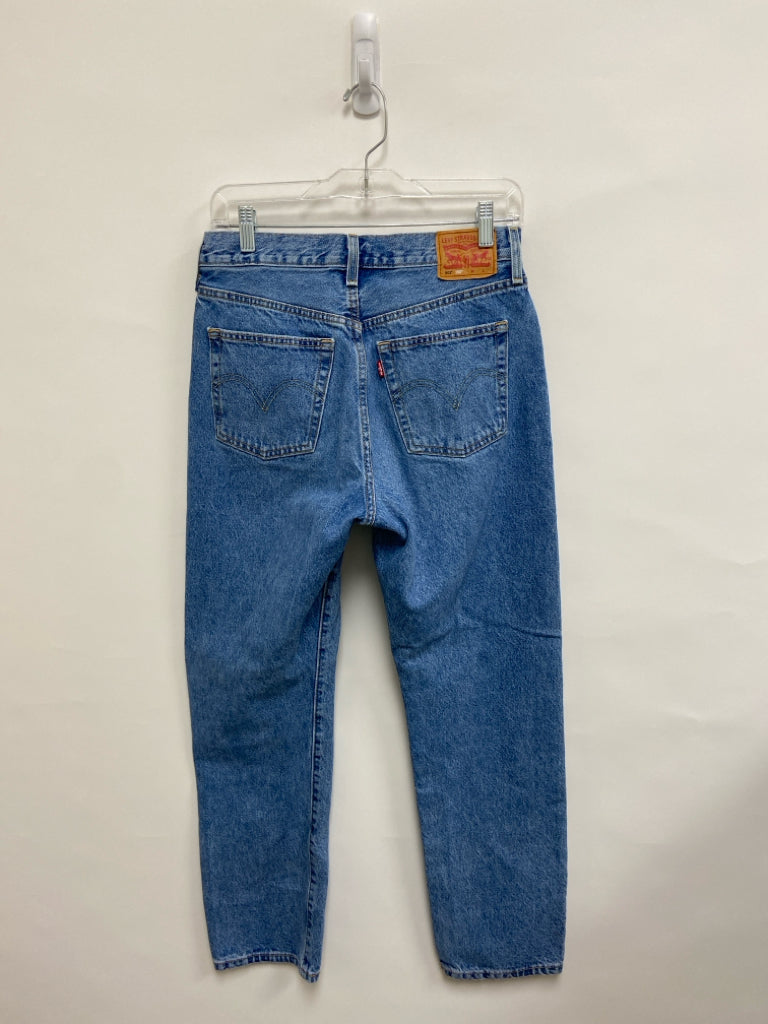 Levi Size 28 Faded Blue Applique Ladies Jeans