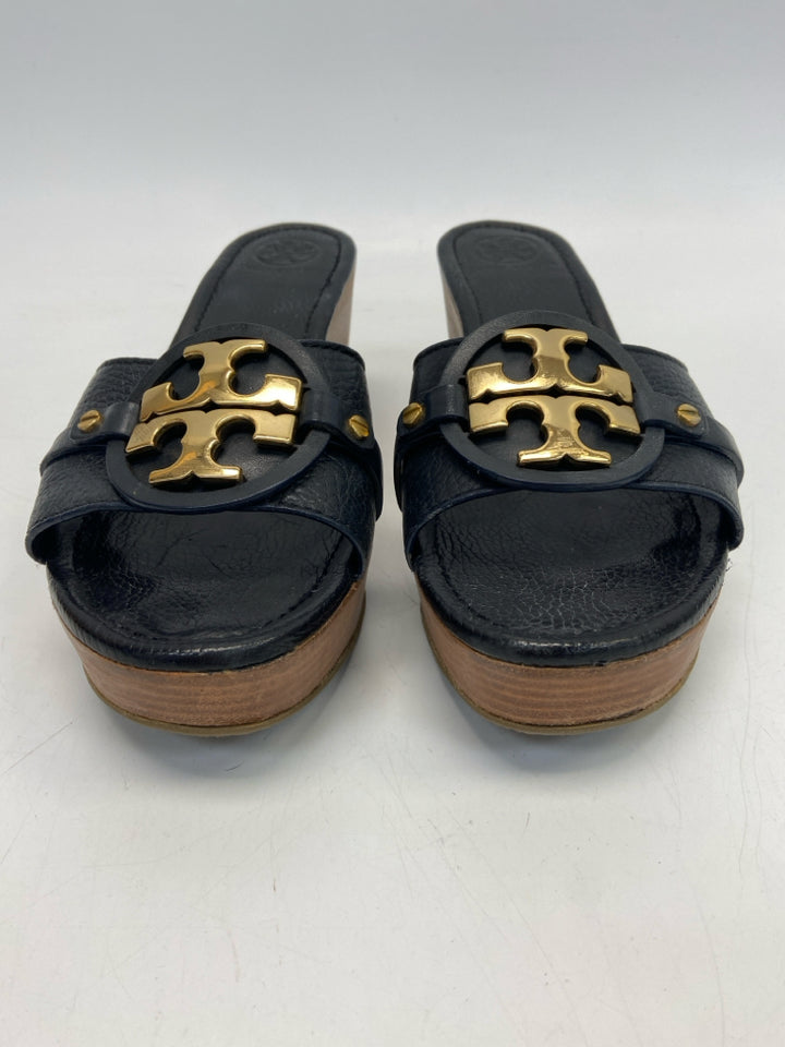 Tory Burch  Size 10.5 Black Gold Accent(s) Sandals