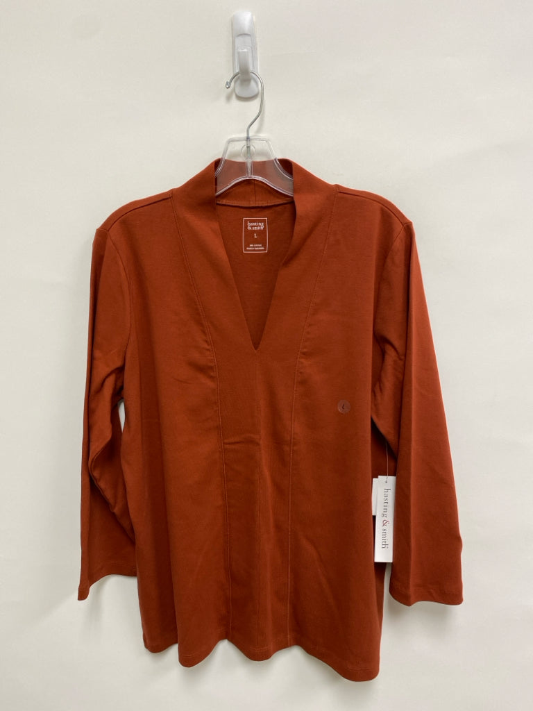 NWT Size L Burnt Orange 3/4 Sleeve Ladies Top