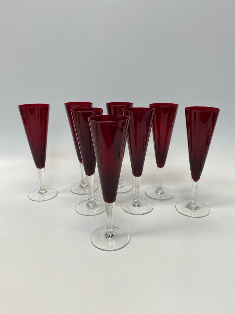Red Clear Glassware