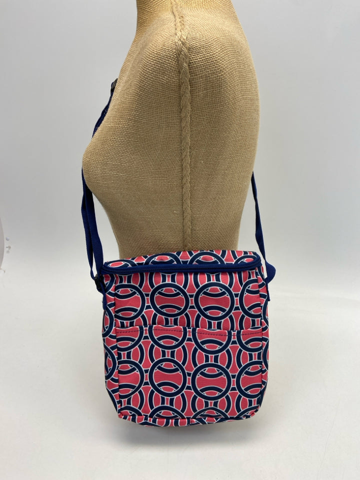 Top it Off Pink Navy Print Crossbody