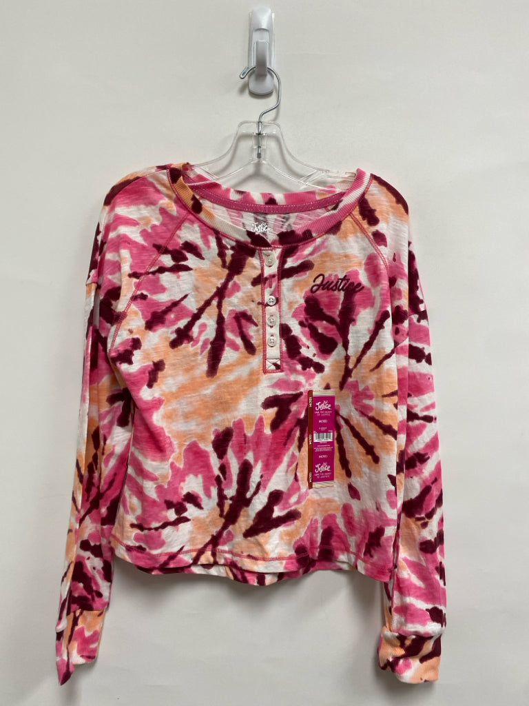 Justice SIZE 10 Pink White/Purple Tie Dye Girl&