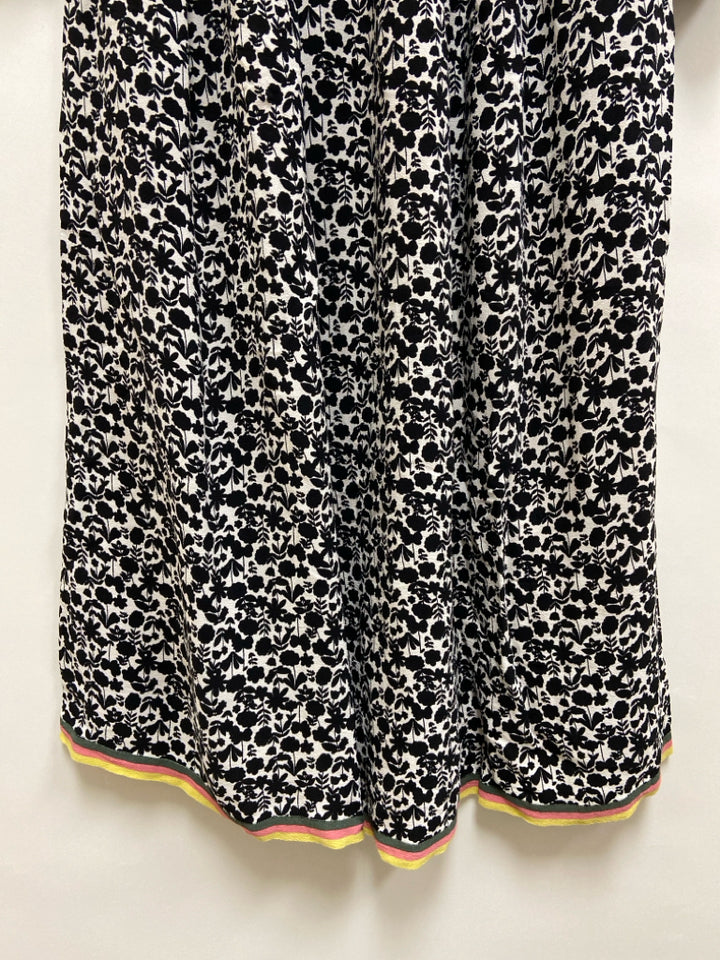 Boden Size 6 White Black Print Long Sleeve Ladies Dress