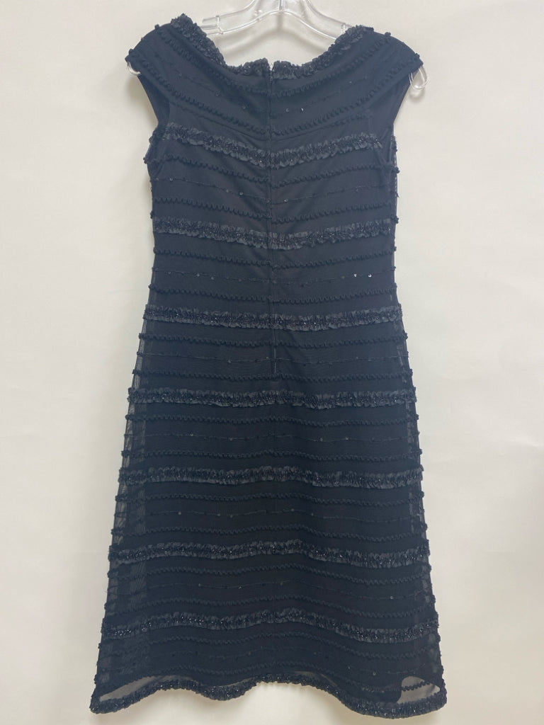 Tadashi Shoji Size 8 Black Texture Sleeveless Ladies Dress