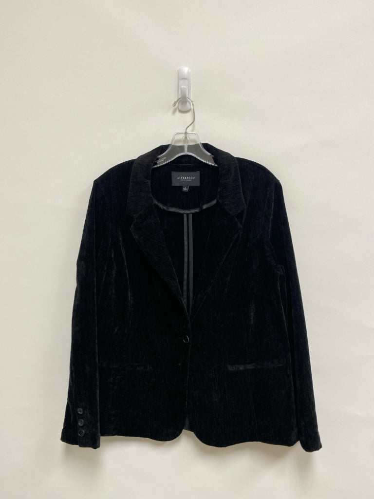 Liverpool Size L Black Velour Ladies Jacket