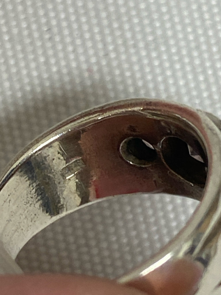 Silver Pink Jeweled Ring