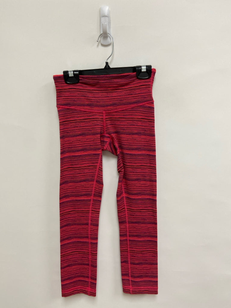 Lululemon Size 2 Dark Coral Navy/Black Streaked Athletic Leggings