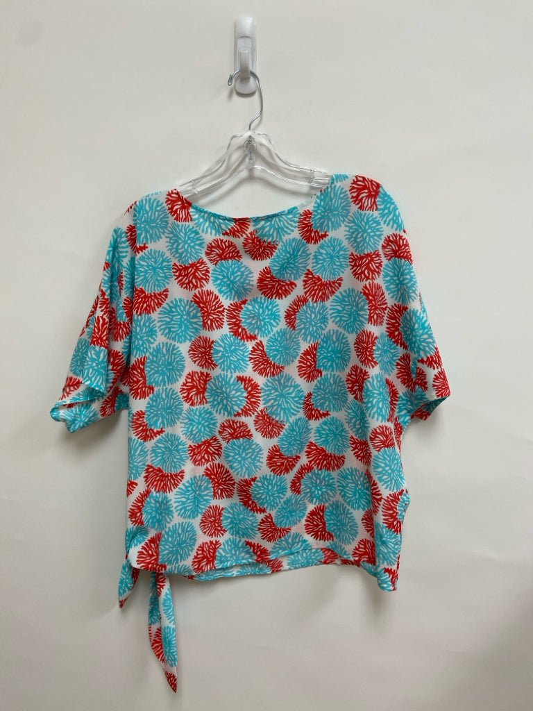 Michael Kors Size M White Aqua/Red Ladies Top