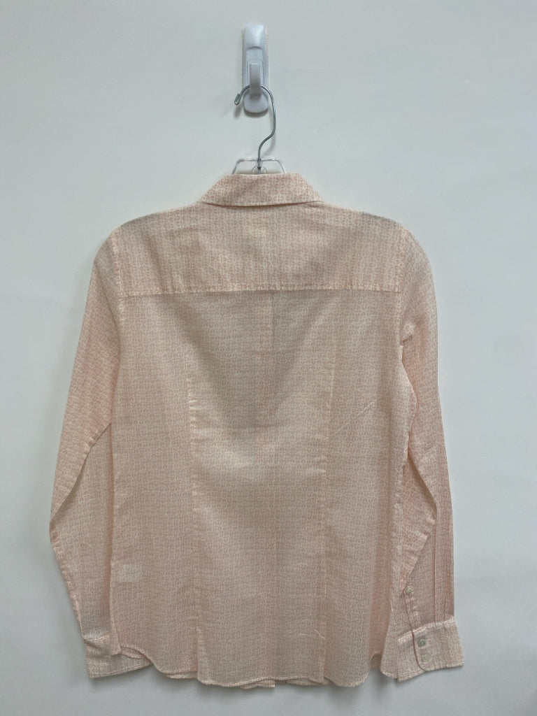 J Crew Size 2 Cream/Pink Print Button Up Ladies Top