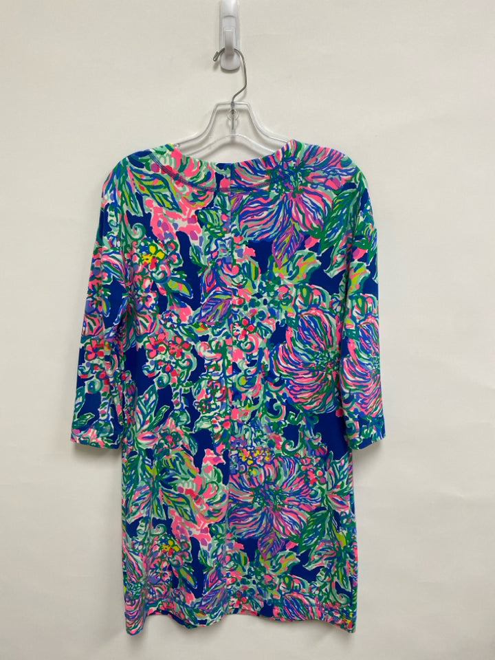 LILLY PULITZER Size XS Aqua/Blue Pink/Multi Floral Ladies Dress
