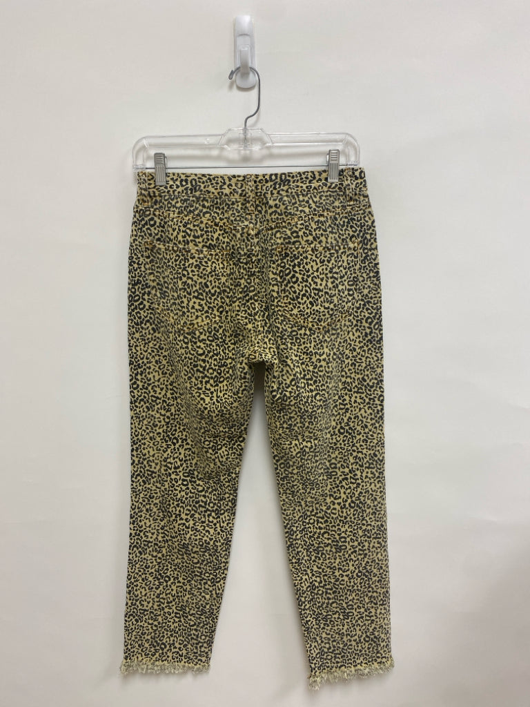POL Size S Yellow Black Animal Print Ladies Jeans