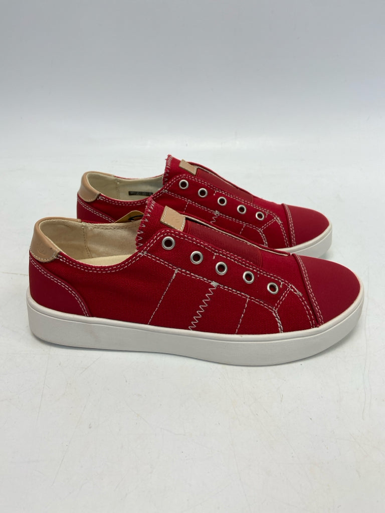 Spenco  Size 7 Red White Fabric Sneakers