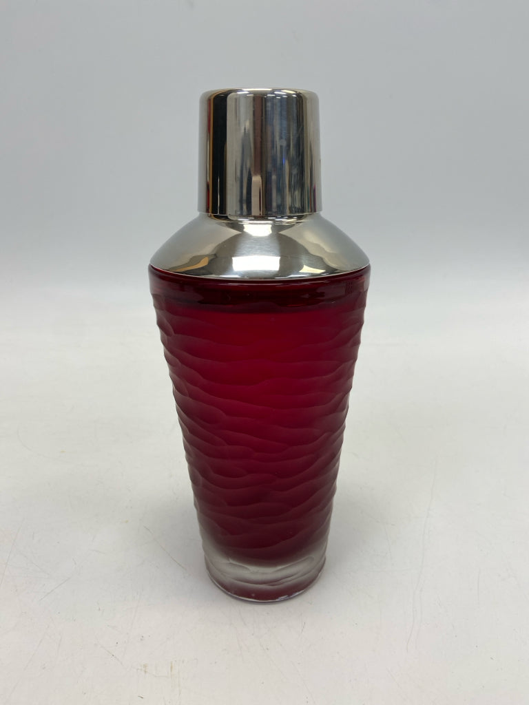 Red Glass/Metal Barware