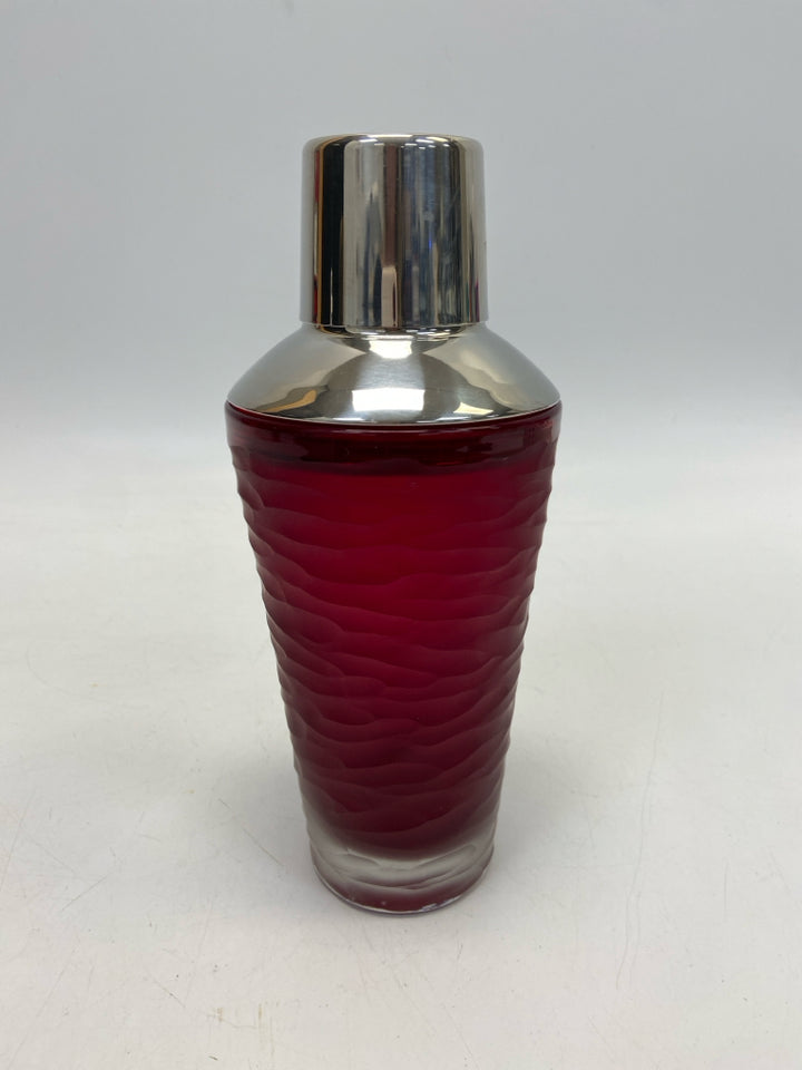 Red Glass/Metal Barware