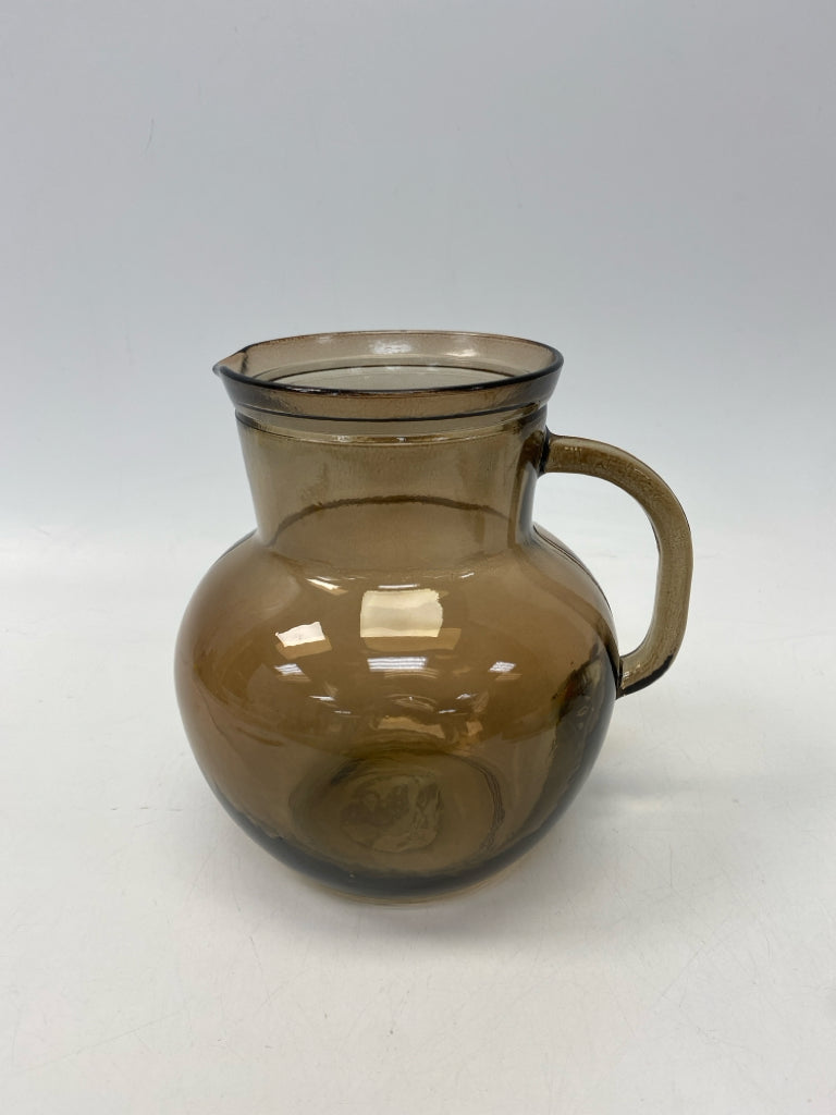 Brown Glass Pitcher