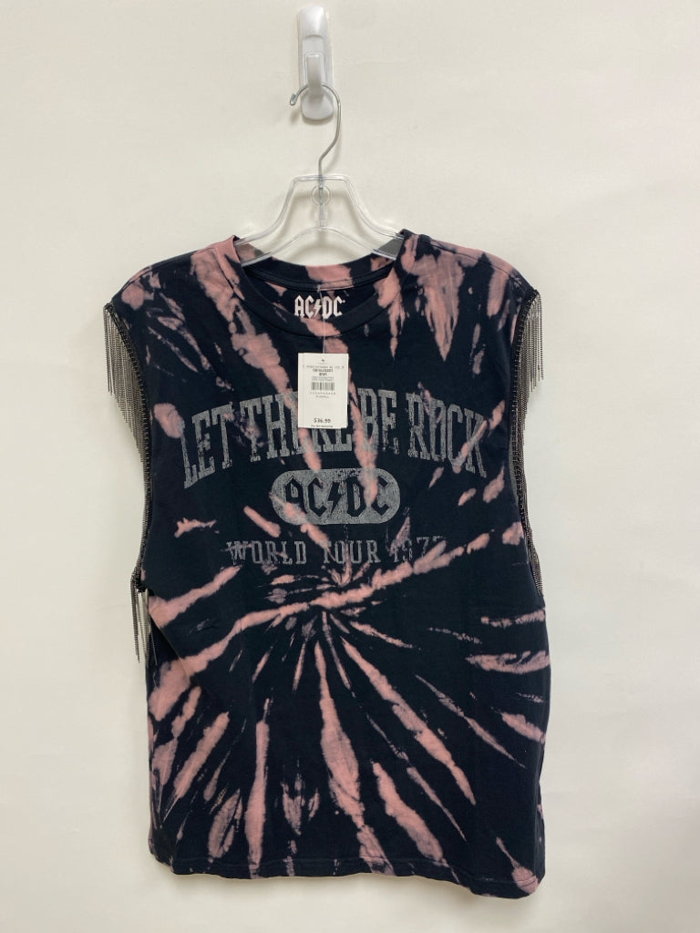 NWT Size XS Black/Pink Tie Dye Sleeveless Ladies Top