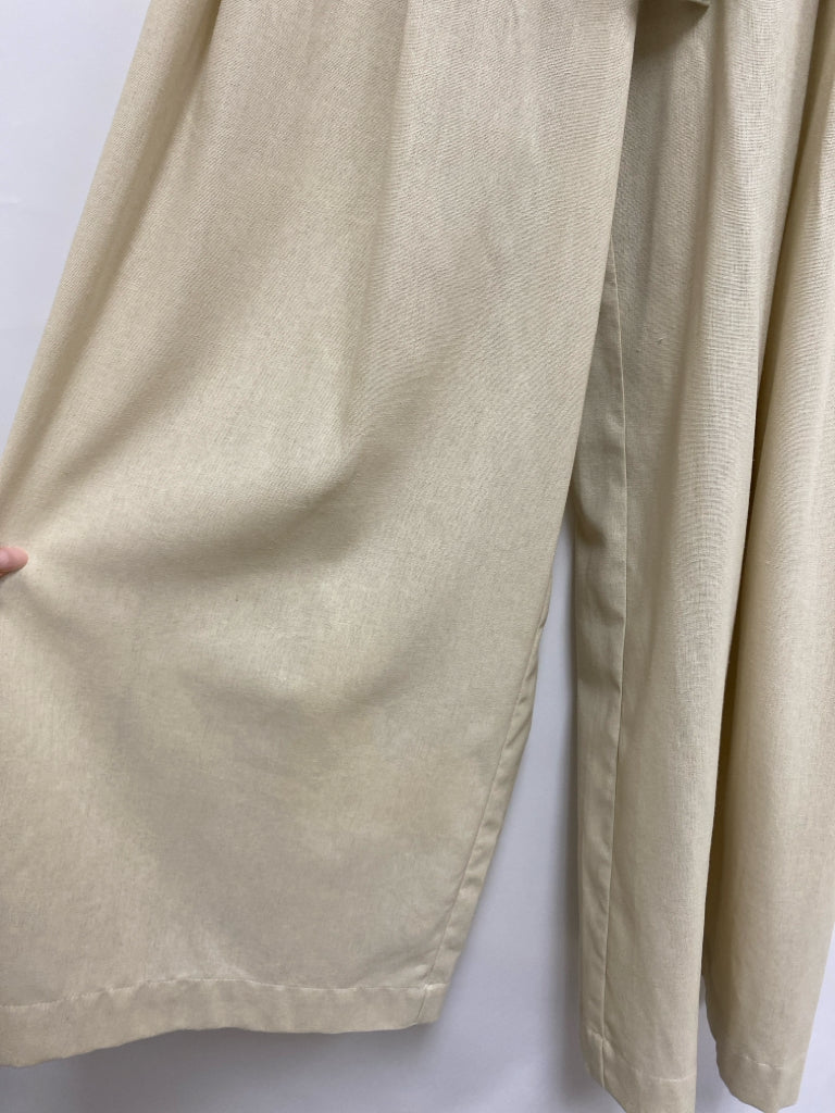 NWT Size 0 Khaki Pleated Linen Blend Ladies Pants
