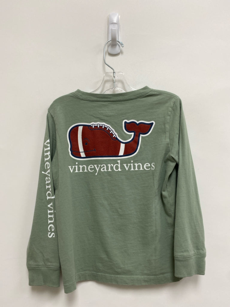 Vineyard Vines SIZE 4T Sage Football Long Sleeve Tee Boy&