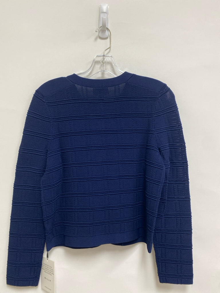 NWT MILLY Size S Navy Lines Button Up Ladies Jacket