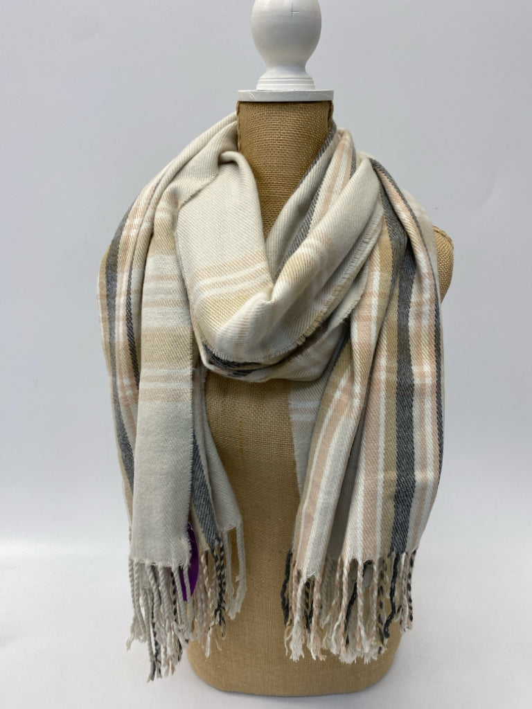 Cream/Beige Black/Pink Stripe Wrap