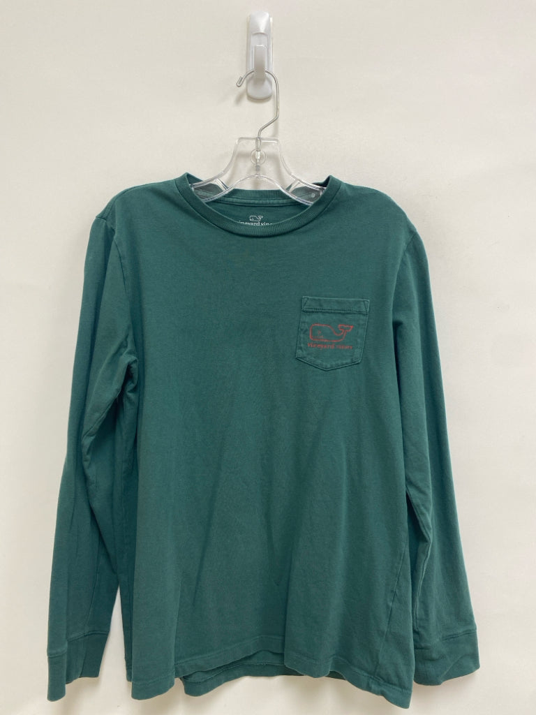 Vineyard Vines SIZE 12/14 Dark Green Long Sleeve Tee Boy&