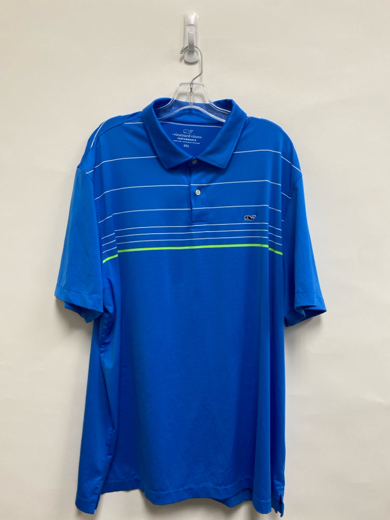 Vineyard Vines Size 2X Royal Blue/White Green Striped Men&