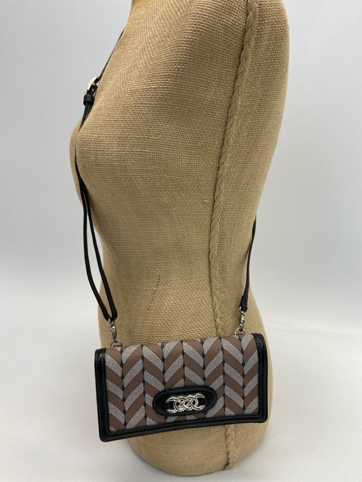 Brighton Brown/Cream Black Print Crossbody