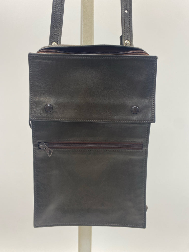 Vintage Paris Longaberger France Dark Brown Leather Handbag