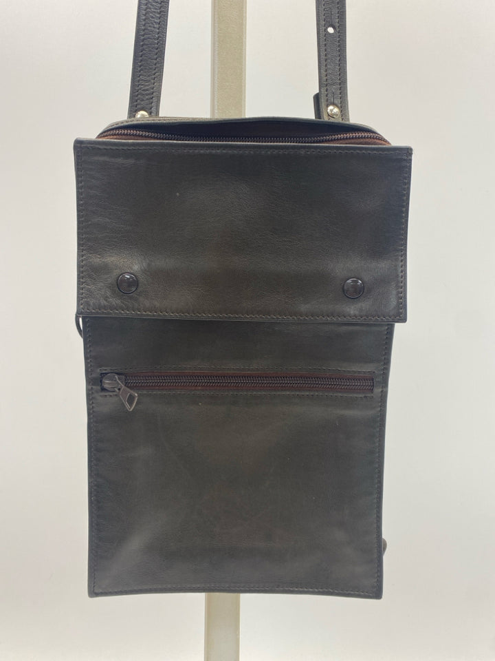 Vintage Paris Longaberger France Dark Brown Leather Handbag