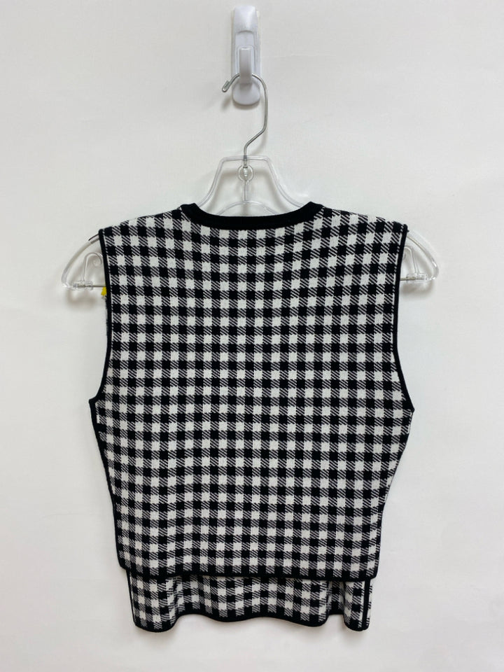 ATM Size XS Black/White Checkered Sleeveless Knit Ladies 2pc Skirt