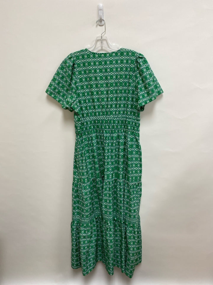 Anthropologie Size XL Green White Geometric Ladies Dress