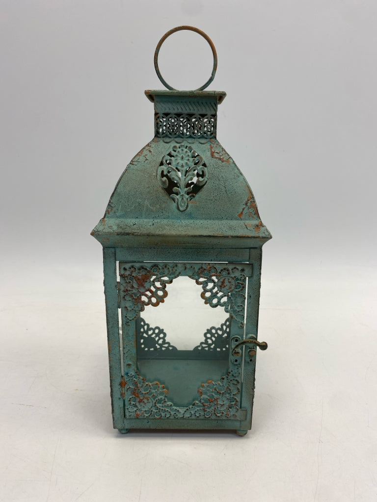 Aqua Cut-Out Lantern