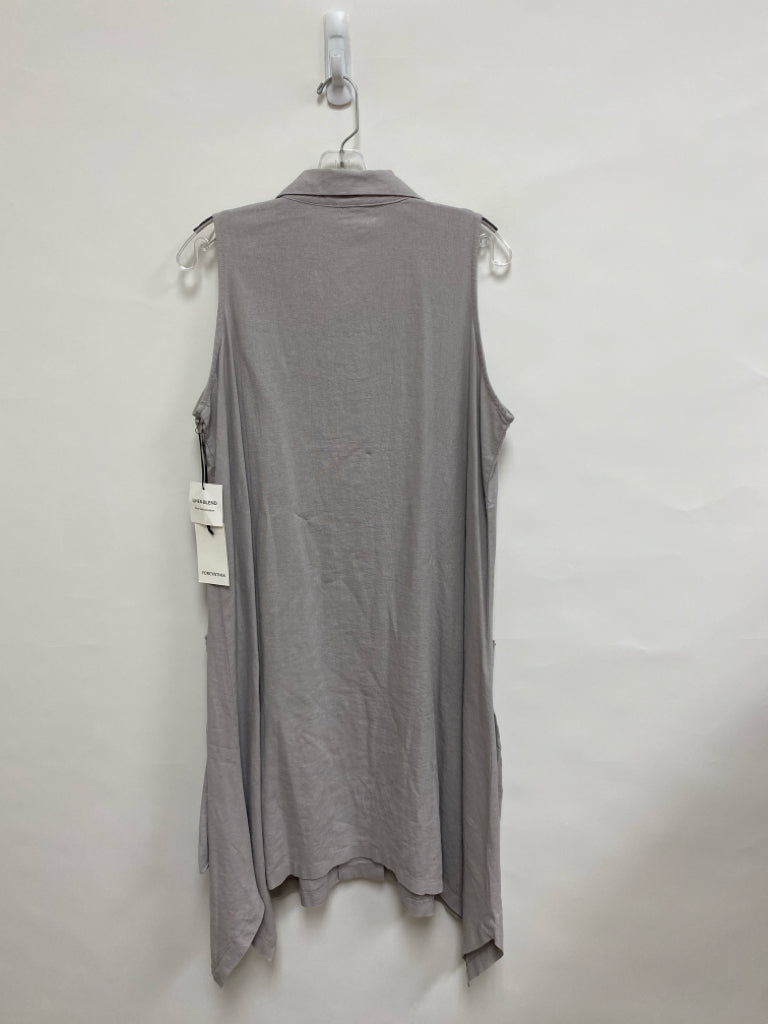 NWT For Cynthia Brand Size M Pale Gray Sleeveless Linen Blend Ladies Dress